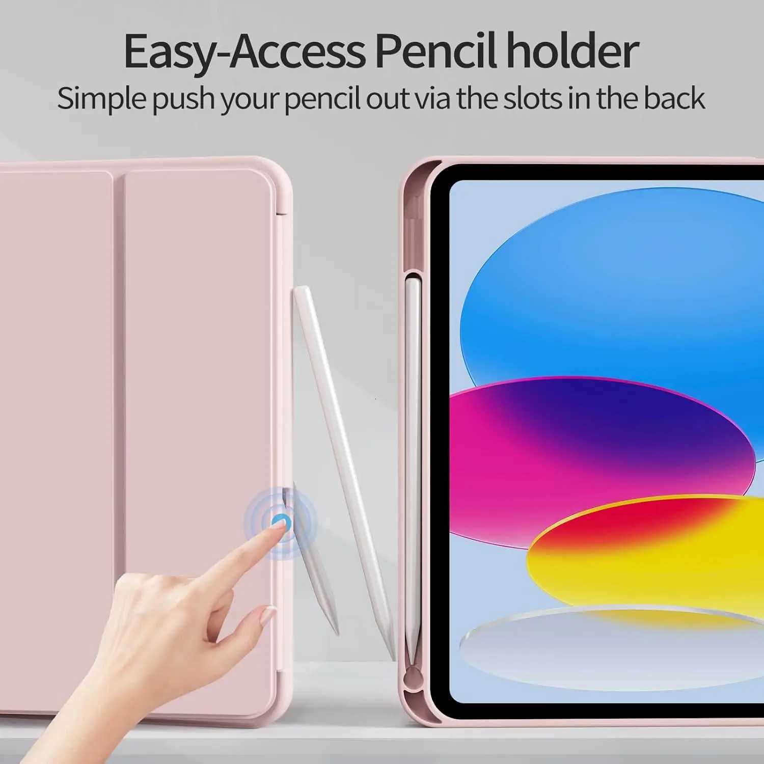 Case for iPad A16 11th/10th Generation 11/109 Inch 2025/2022 with Pencil Holder Slim Trifold Stand Smart Cover Soft TPU C251208