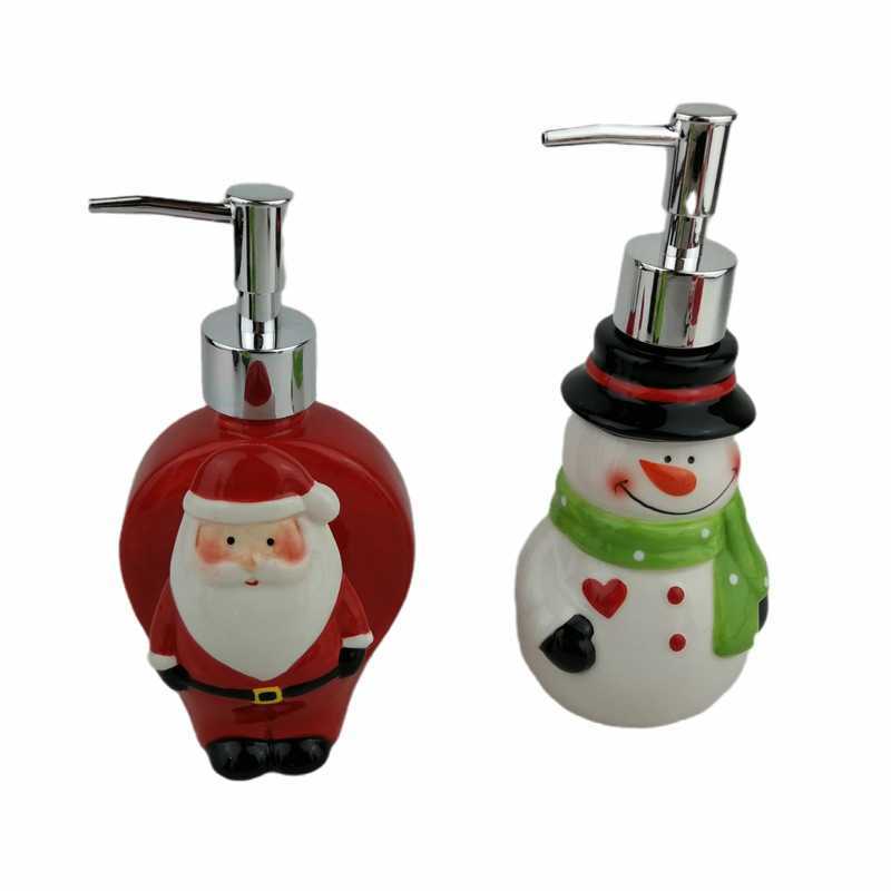 Ceramic emulsion bottle with Santa Claus design relief hand sanitizer bottle for individual use bathroom and toiletry set S25128