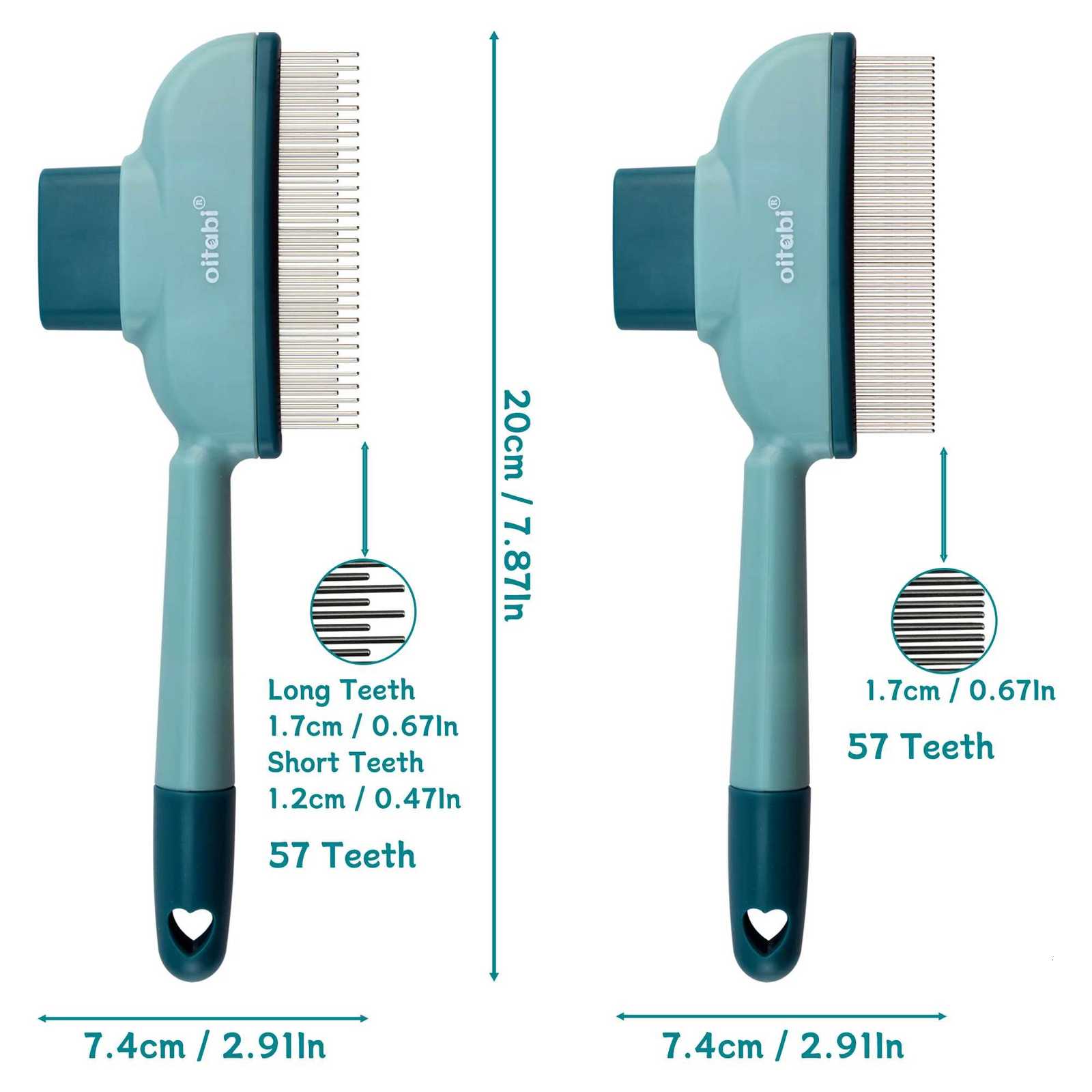 OITABI Flea Comb for Cats Dogs Magic Self-Cleaning Cat Grooming Brush with Stainless Steel Teeth Cat Combs for Fleas Ticks M251208 - view 3