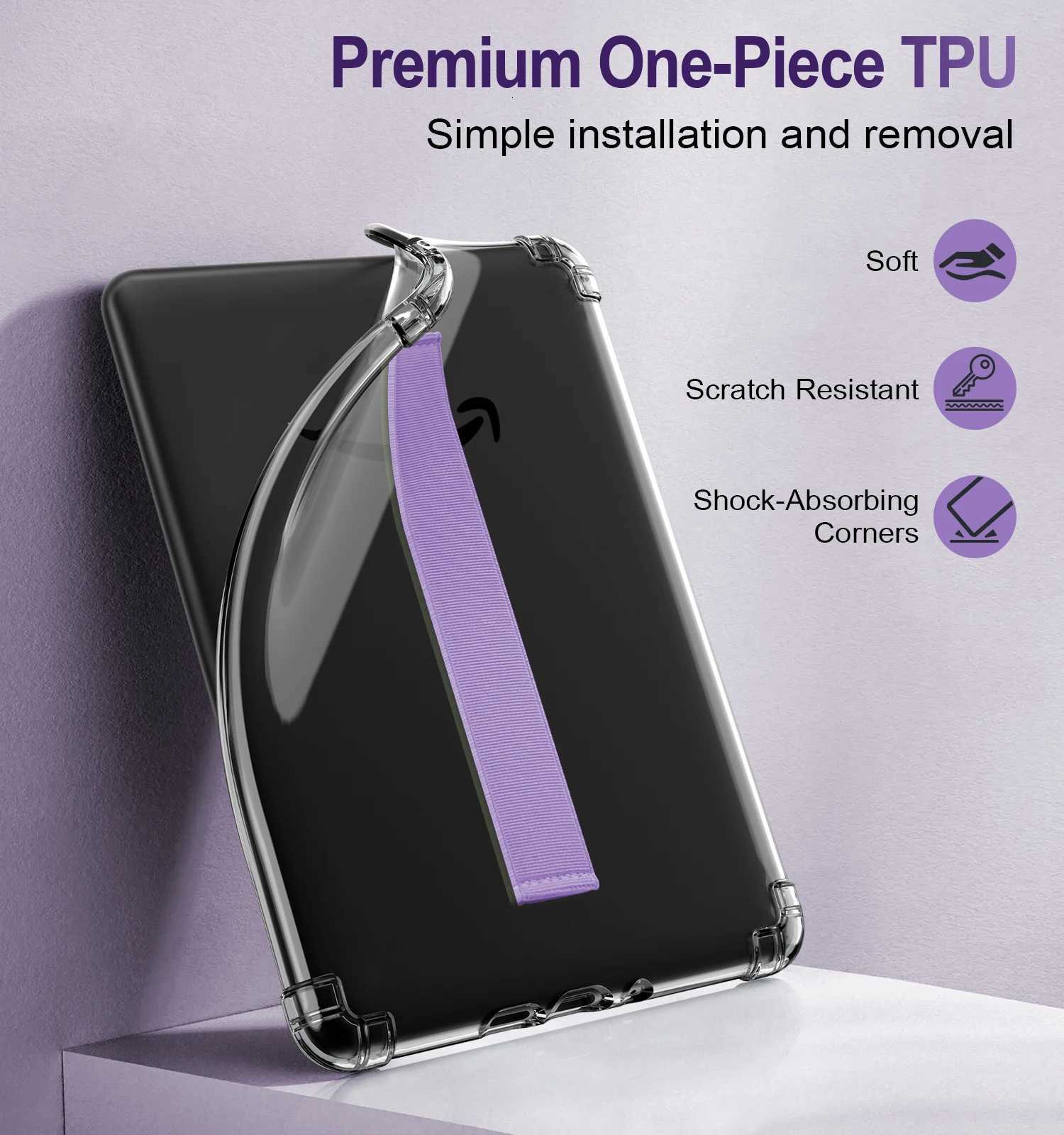 Case for 6 Kindle 11th Generation-2024/2022 Release Hand Strap Case tra Slim Soft ible TPU Skin Bumper Back C251208