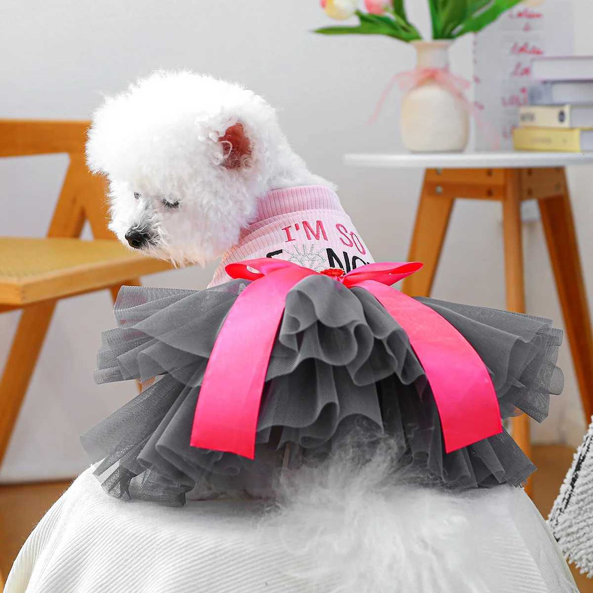 Small Puppy Dog Pink Tutu Dress for Small Pet Dog Cat Wedding Christmas Dress Skirt Gift M251208
