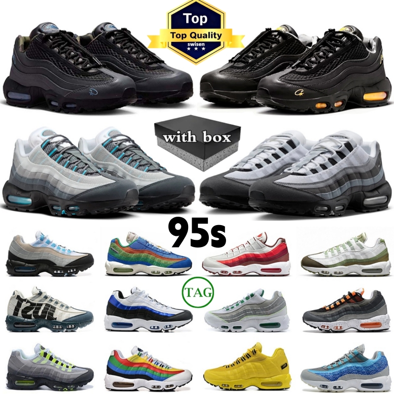 Free Shipping Mens 95 95s Neon designer Running Shoes Classic Triple Black White Yellow Cool Grey Olive Midnight Navy Men Trainers Sports Sneakers With box