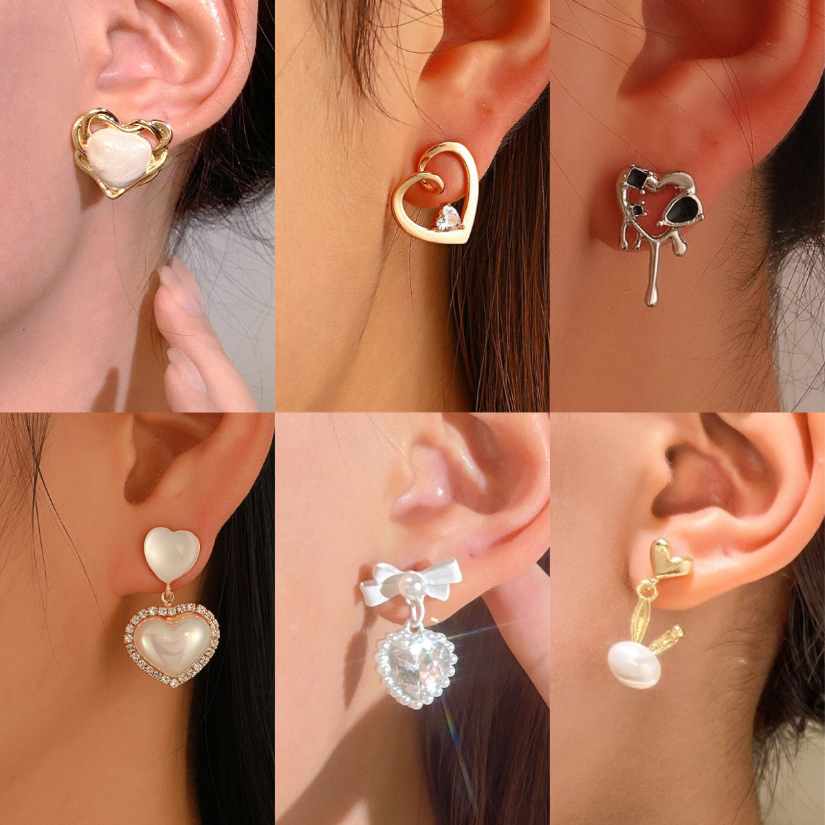 New Oil Drop For Women French Light designer free shipping Design Sense Wrapped Heart Stud luxury Earrings Internet Celebrity Ear Jewelry