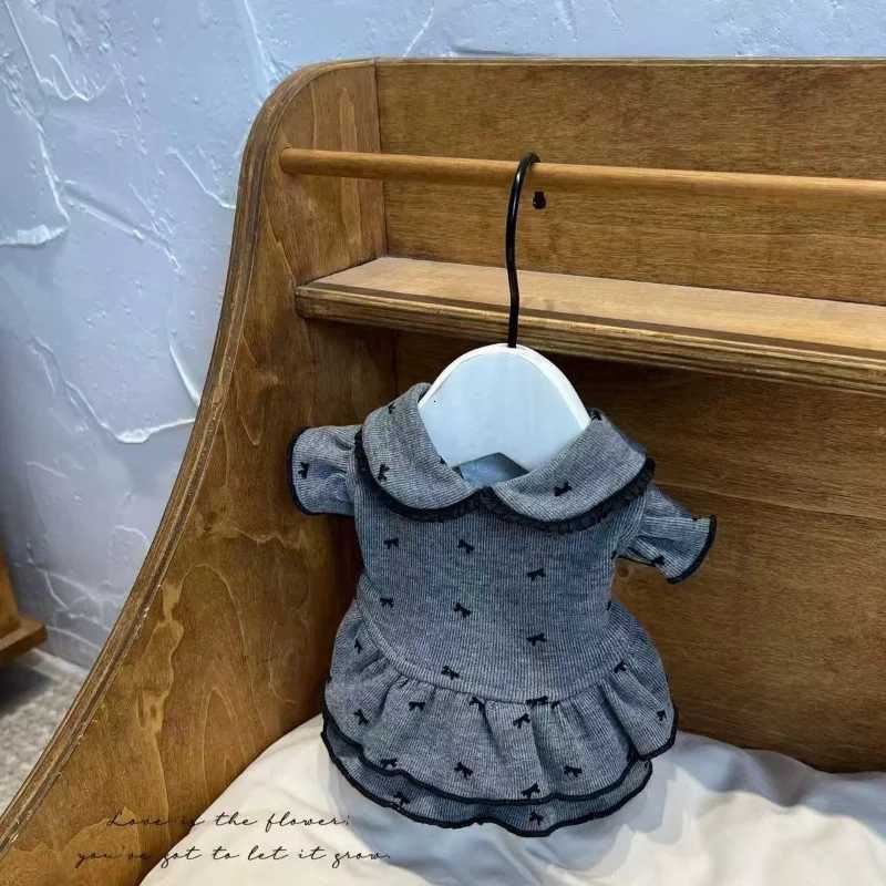 Summer Winter Grey Bow Pet Dog Clothes Cute Plush Teddy knitted skirt Bow Lace Half Skirt Thin Pet Dog Dresses for Small Dogs M251208