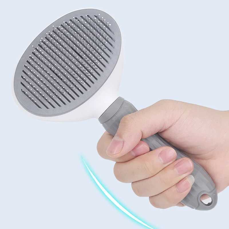 Pet Hair Removal Brush Dog Hair Comb Stainless Steel Automatic Hair Fading Cat Comb Pet Cleaning Grooming Supplies M251208