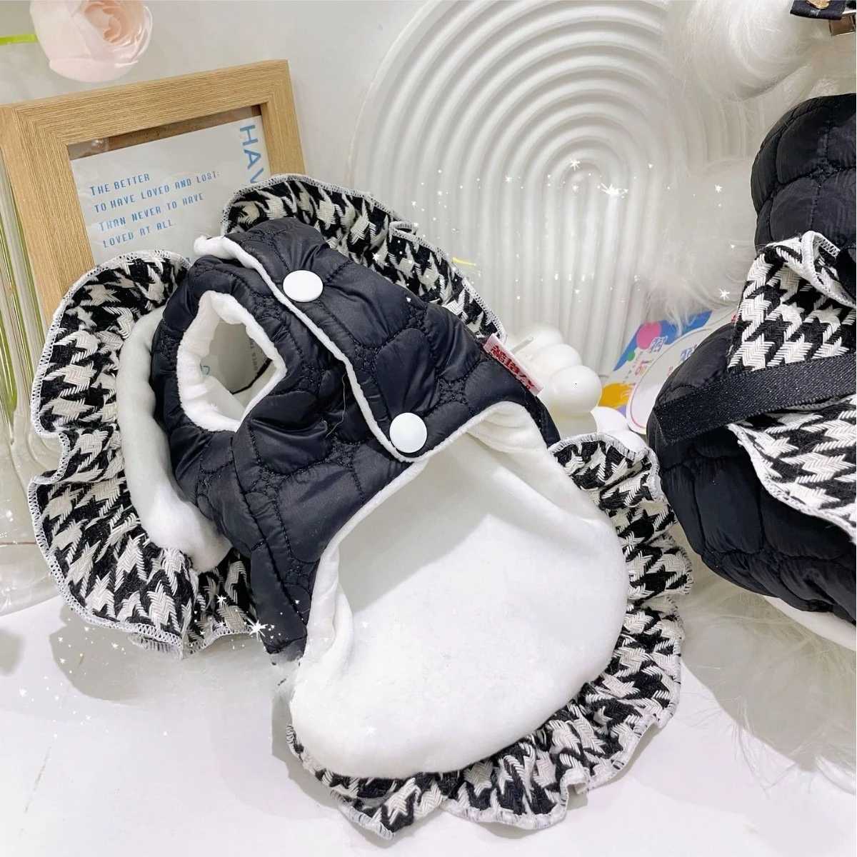 Pet Autumn/Winter Coat Couples Skirt Yorkshire Mattedi Checkered Pumpkin Skirt Winter Coat Puppy Clothes for Small Dogs M251208