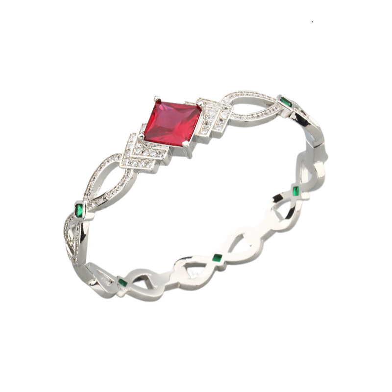 Minimalist Elegant Inlaid Imitation Ruby Star Bracelet Jewelry Three-Piece Set Gold-Plated Earrings Ring Accessories Set A5