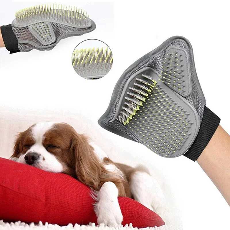 Dual Sided Rubber Pet Bathing Glove Cat Dog Grooming Brush Shedding Tool Massage Mitt Long Short Fur Cleaning Supplies Pet Care M251208