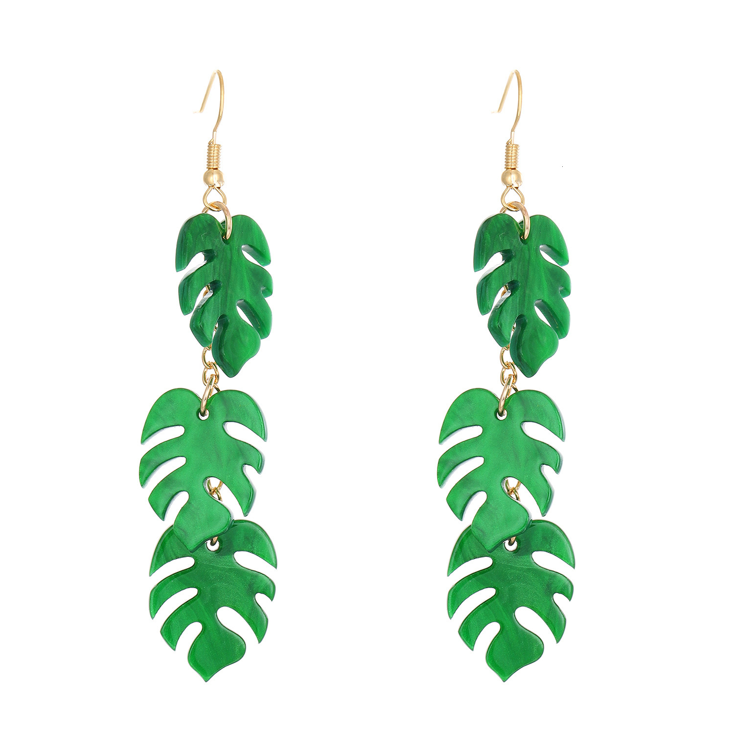 Ins designer luxury Style Acrylic Maple Fashion Creative Long Leaf Drop Earrings Tassel free shipping Ear Accessories