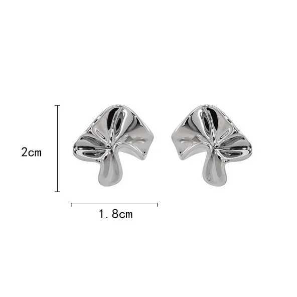Real 925 Sterling Silver Wrinkled Flower Stud Earring for Women Minimalist Trendy Fine Jewelry Personality Plant Accessories J251208