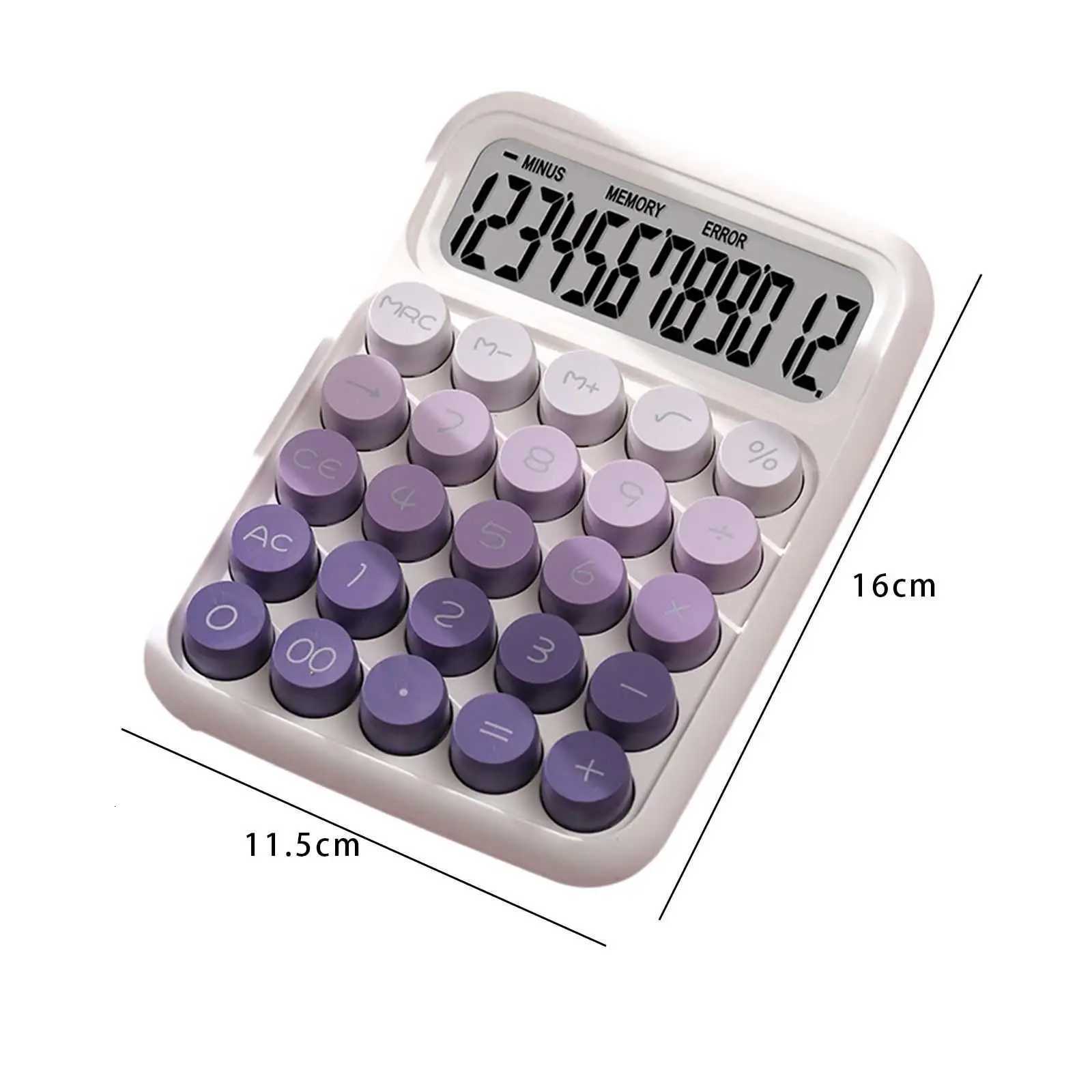 Mechanical Switch Calcator Portable Retro Round Keys 6x45inch 15 Tilt Screen for Off Market Durable Mtifunctional H251208