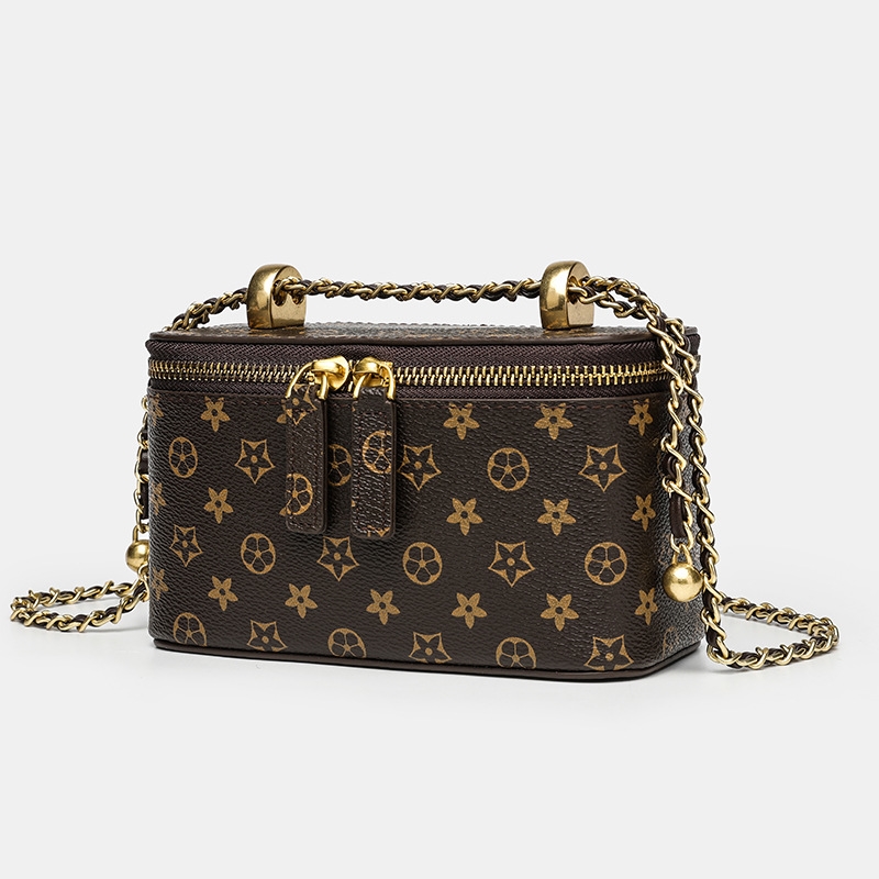 New Design Bag Box Bag Women Chain Bag 2025 New Style Fashion Crossbody Printed Leather Small Square Bag Armpit Bag free shipping