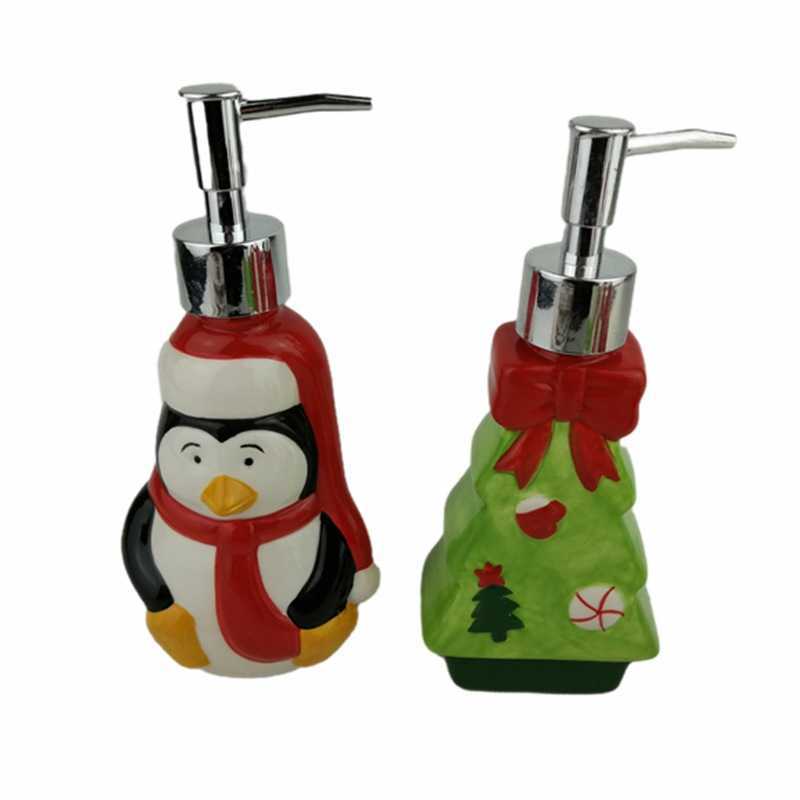 Ceramic emulsion bottle with Santa Claus design relief hand sanitizer bottle for individual use bathroom and toiletry set S25128