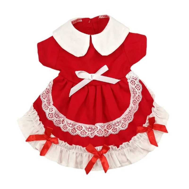 Pet Christmas Maid Dress Dog Clothes Cute Lace Cake Dress Sweet and Lovely Pet Clothes Cat Dress Dog Dresses for Small Dogs M251208