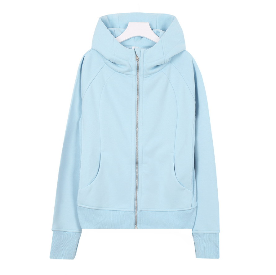 NEW Women's Yoga plush Scuba Womens Zipper Hoodie Loose Short Warm Sports Full Zipper Sweater High-Quality