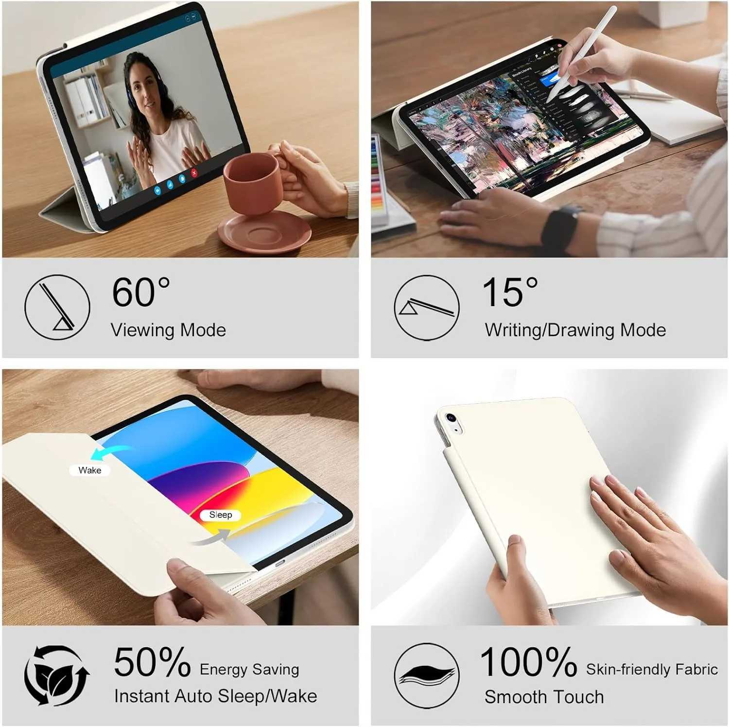 ZOYU for iPad A16 10/11th tra-Slim Light Strong Magnetic Attachment CaseiPad Pro 11 129 Air 4/5th 11/13 mini 6/7th Cover C251208