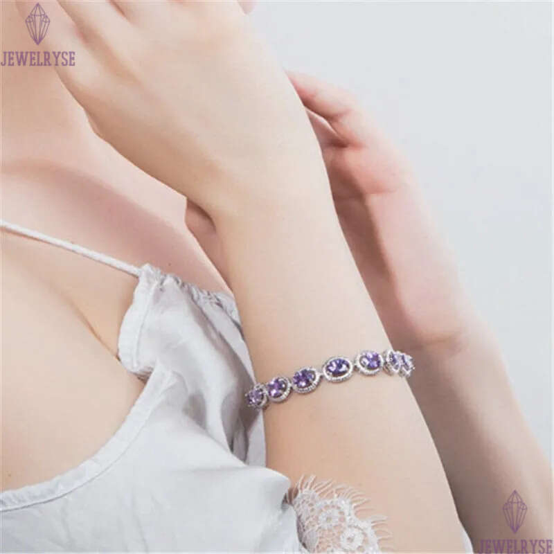 elegant luxury tennis Bracelet for woman pink champagne finish high quality cubic zirconia perfect wedding and engagement accessory charm bracelets gi