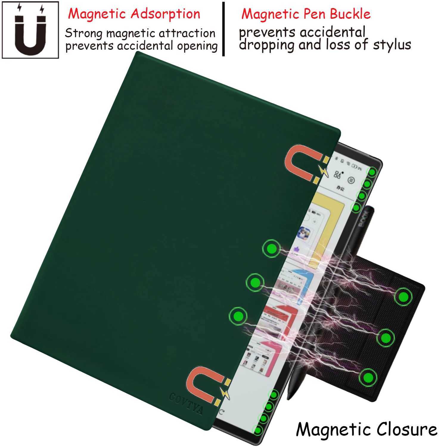 Magnetic Case for Boox Tab X C 133 tra-Thin Lightweight Leather Cover with Magnetic Pen Buckle Auto Sleep/Wake C251208