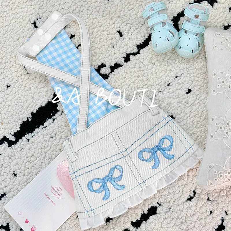 Pet Autumn/Winter Sweet Bow Embroidered Cowboy Strap Skirt Simple Small Dog Teddy Dress for Small Dogs Puppy Clothes M251208