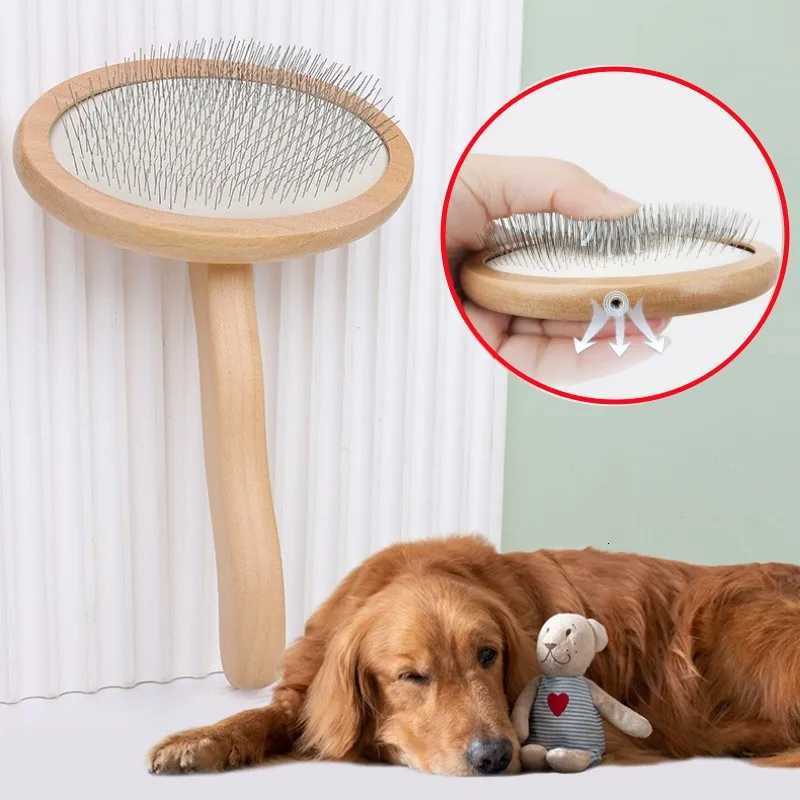 Dog Comb Wooden Dog Brush Stainless Steel Combs for Dogs Hair Knot Opening Massage Cat Brush Comb Pet Products M251208 - view 1