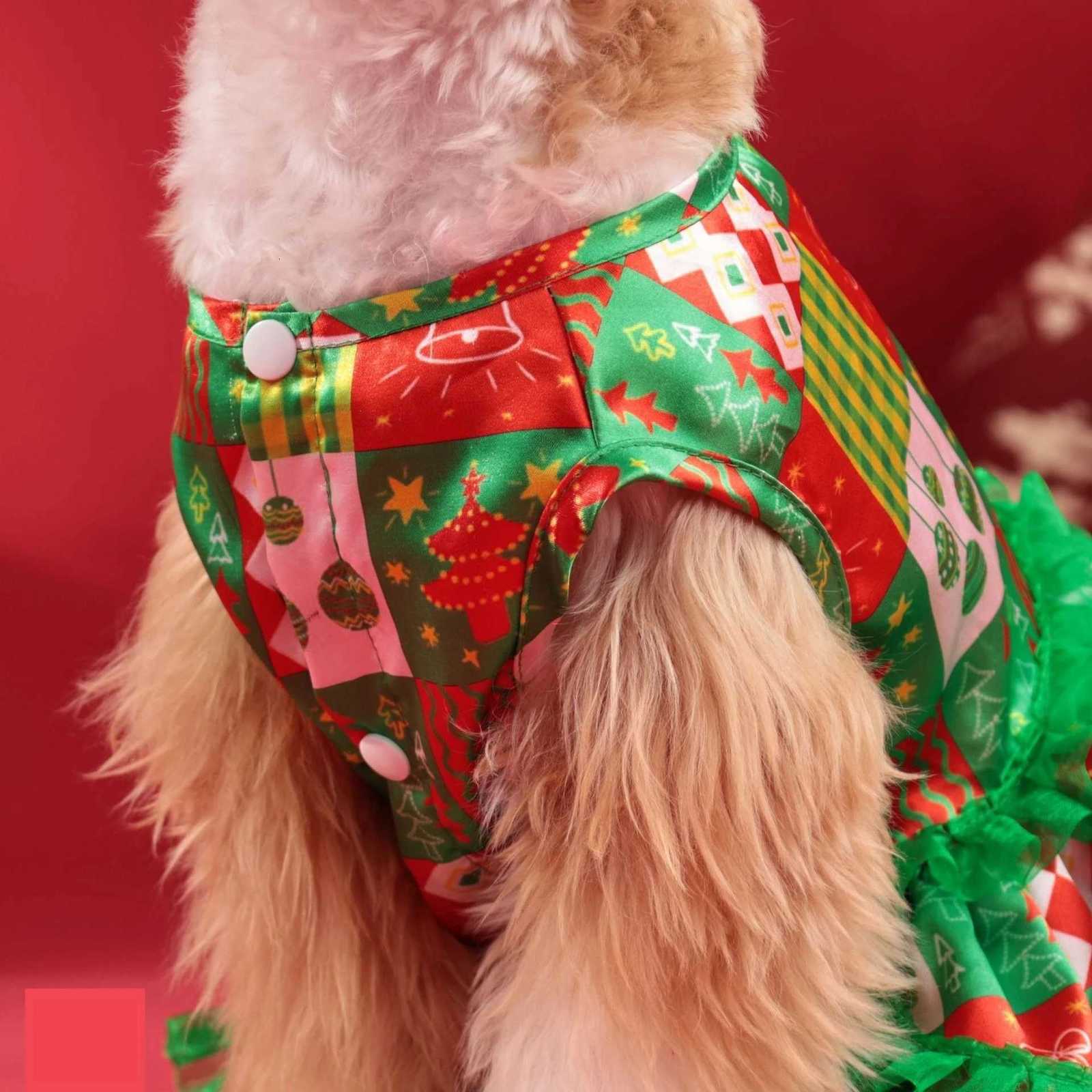Popular Christmas Dog Clothes Christmas Tree Layered Princess Dresses Small and Mediumsized Dog Clothes Christmas Pet Supplies M251208