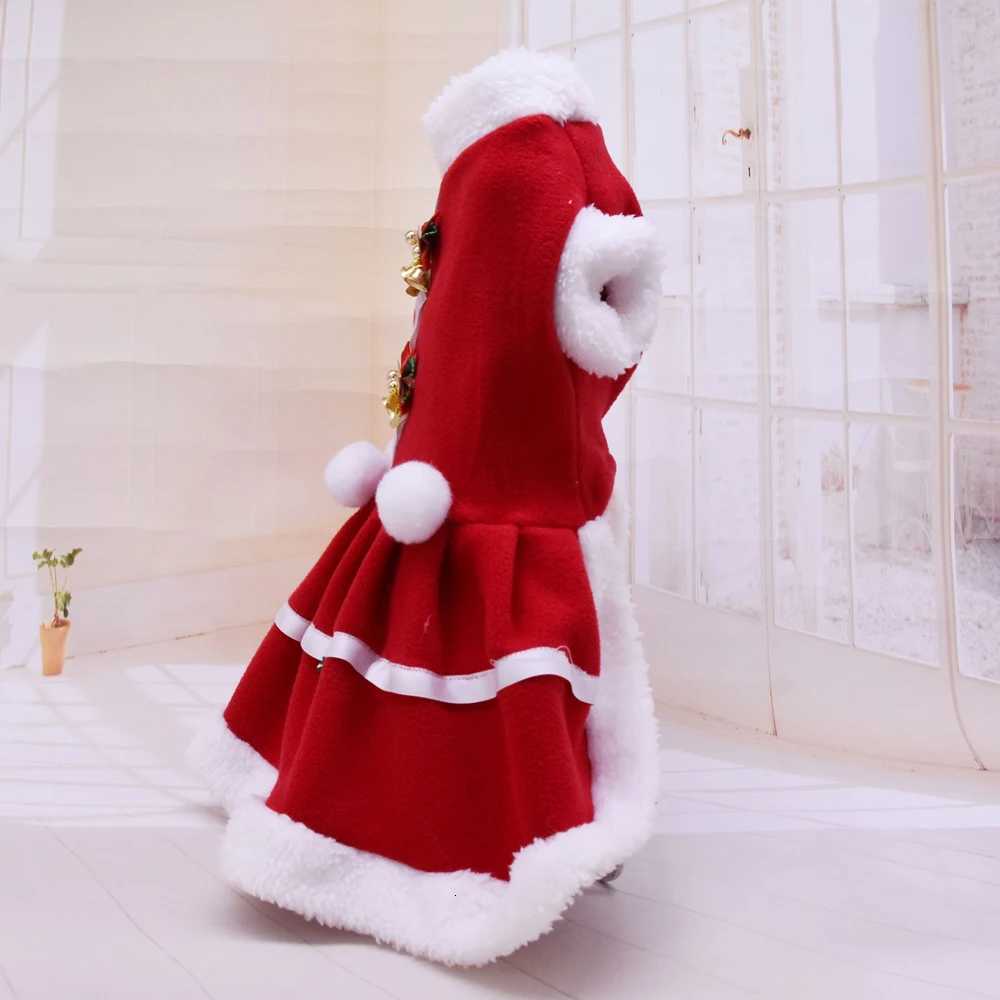 Christmas Dog Dresses For Pet Clothes Cat Vest Dresses Apparel Lightweight Velvet Dog Santa Suit Warm Dog Puppy Cat Hoodies M251208