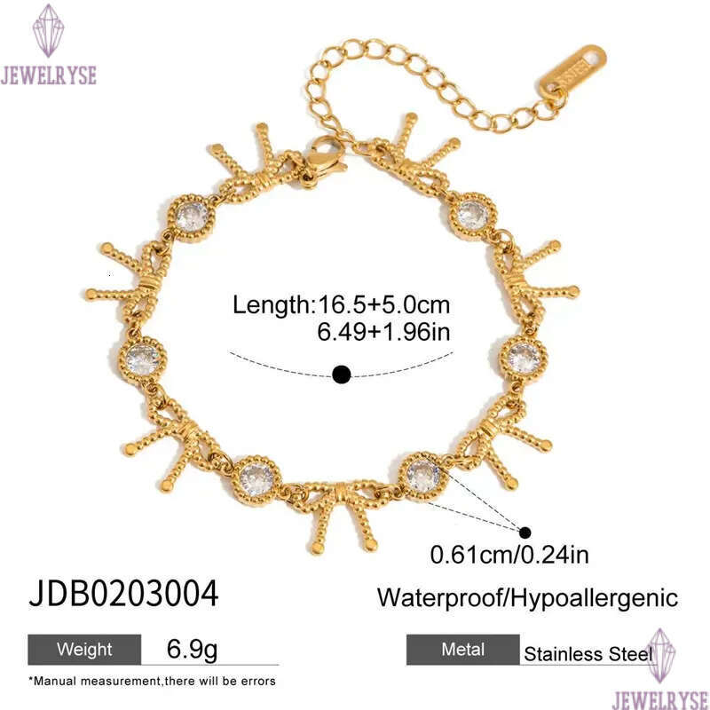charm bowknot heart tennis bracelet designer for woman stainless steel 18k gold chain love AAA zirconia diamond bracelets womens jewelry friend birthd