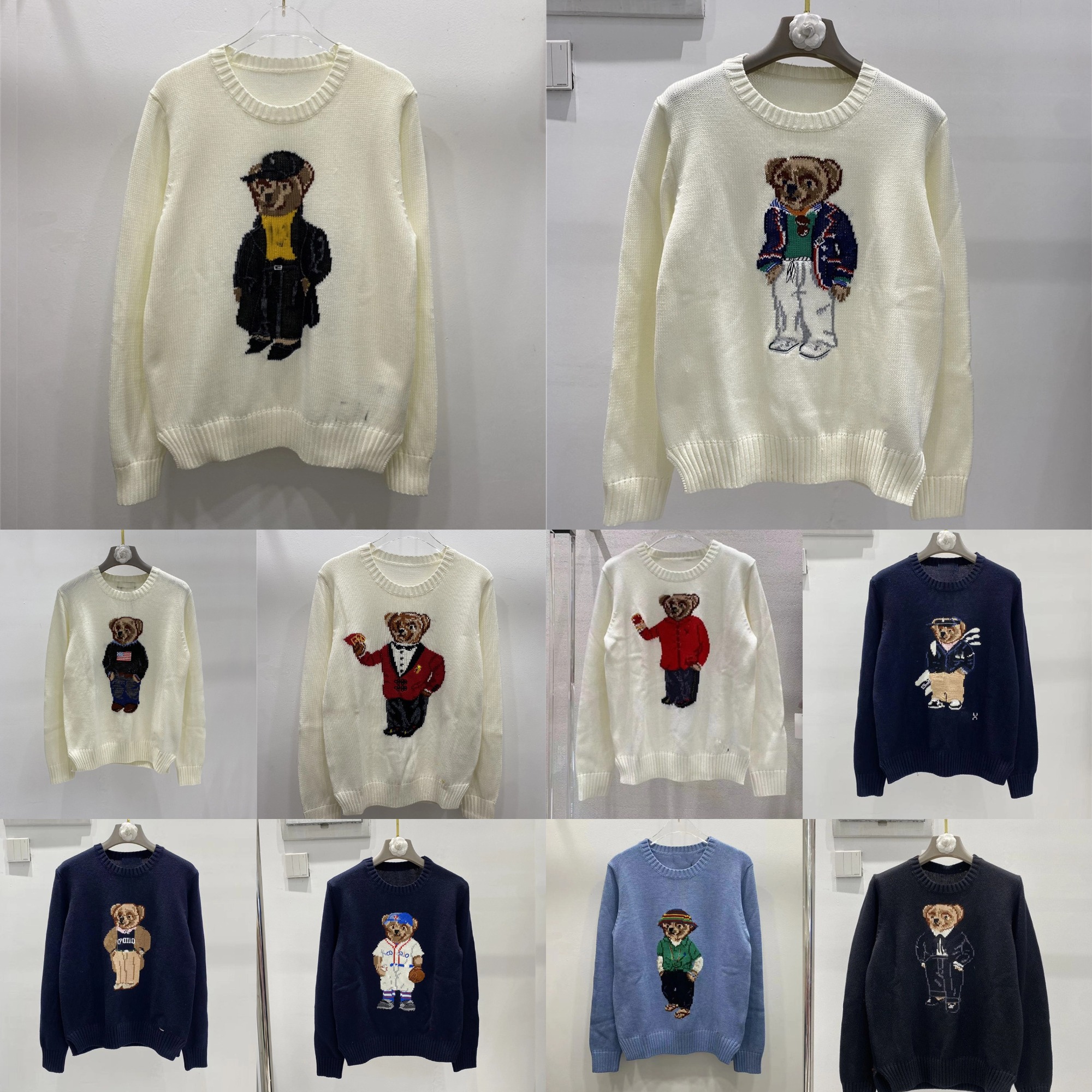 Women's Sweaters Designer Sweaters High Quality Bear Animal Y2k Plaid Knitted Sweater Warm Sweaters Spring And Autumn Sweaters