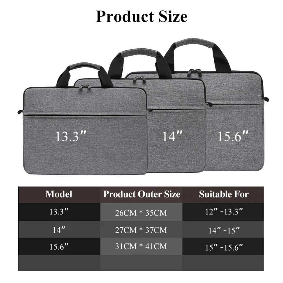 Laptop Bags Carrying Case for 13-15 inch Laptop and Tablet Shoulder Strap Durable Water-Repellent Fabric Business Casual SchoolT251208