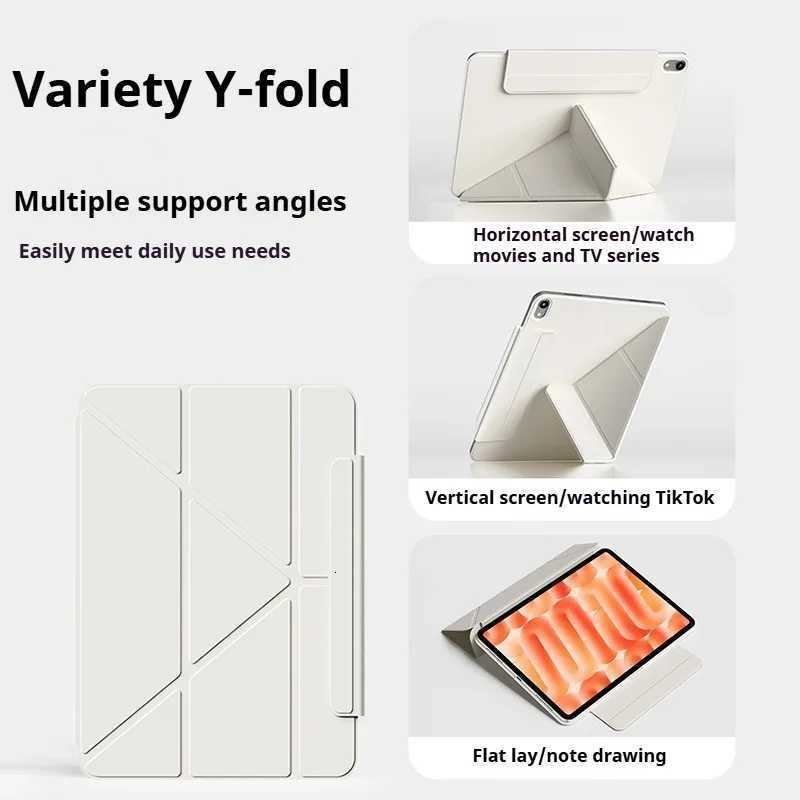 ZOYU Case Magnetic for iPad A16 10th Gen For iPad Pro 11 13 129 Air 11 Ai/5 With Magnetic Detachable Y-Shaped Folding Cover C251208
