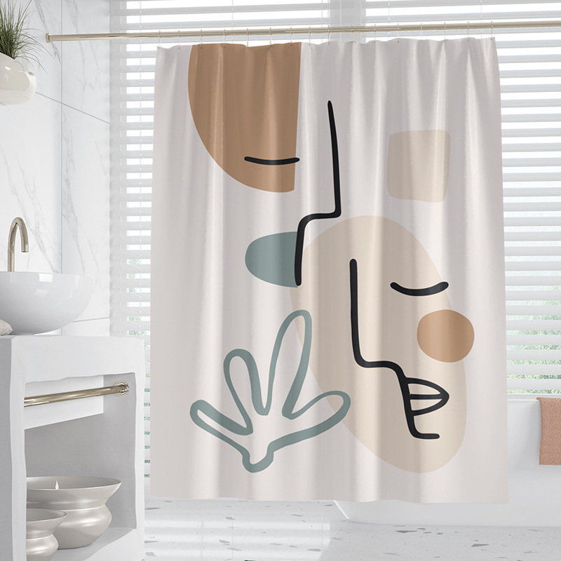 YL-37910 Digital Printed Waterproof Shower Curtain/Bathroom Partition Curtain - Waterproof and Mildew-proof