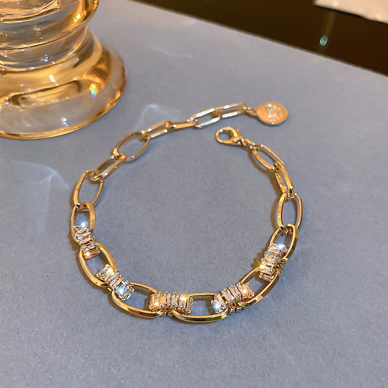 Zircon Chain Geometric European and American Light Luxury High-end Fashion Bracelet Elegant Temperament Hand Accessories Summer Trendy Style - view 7