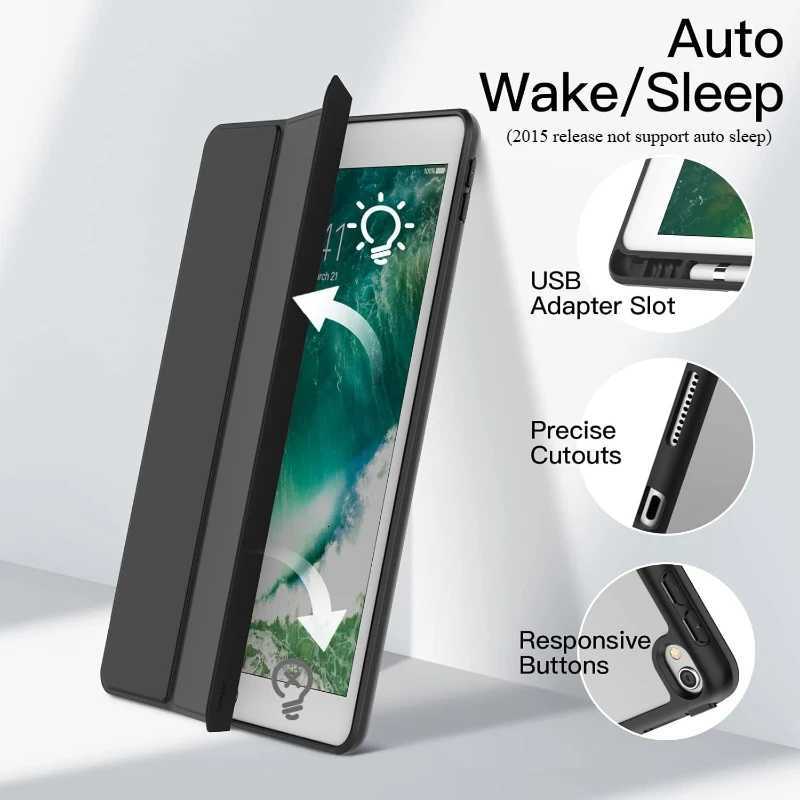 With Pencil Holder Case For iPad Pro 129 1st/2nd Generation 2015/2017 Model A1584/A1652/A1670/A1671/A1821 Cover Slim Stand Capa C251208