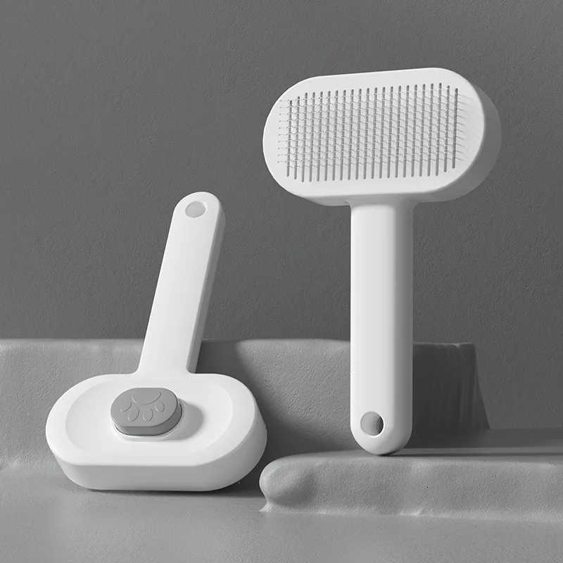 Professional Stainless Steel Pet Grooming Brush 2 in 1 Deshedding and Massage Tool for Cats and Dogs with Comfort Grip M251208 - view 7