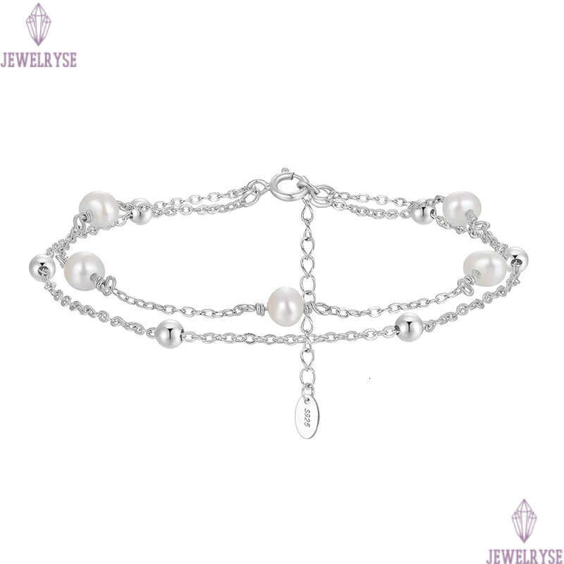 luxury gold bracelet designer woman 4mm natural pearl s925 sterling silver link chain charm bracelets womens jewelry girls birthday friend chirstmas g