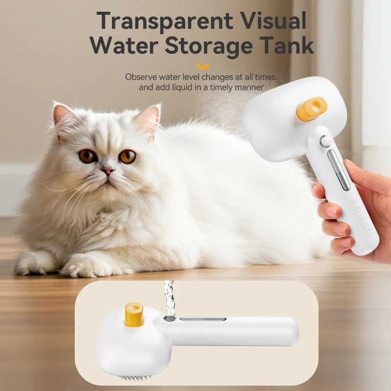 ROJECO Pet Steam Comb Electric Spray Brushes For Dog Cat Hair Removal Combs Pet Hair Grooming Tool Hair Remover Water Mist Brush M251208 - view 3