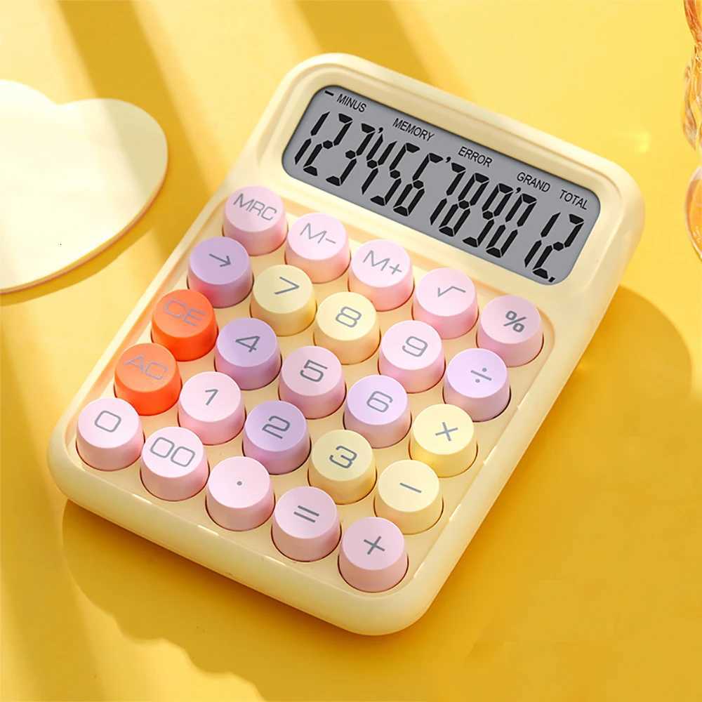 NEW Kawaii Calcator Cartoon Candy Colour Silent Mechanical Keyboard Desktop Financial and Accounting Learning Calcator H251208