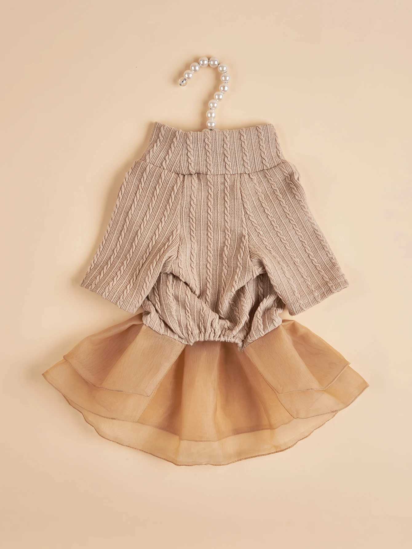 Dog TuTu Dress for Small Dogs Warm Costume Knitted Puppy with Tulle Doggie Pet Clothes Apparel for Dogs Cats Daily Wear M251208