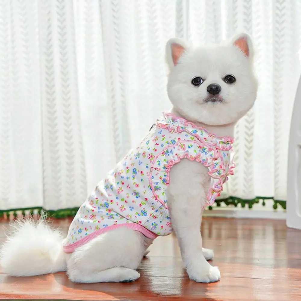 Pet Supplies Cute Puppy Floral Vest Breathable Soft Cat Cake Skirt Thin Design Pet Princess Dress For Dogs and Cats M251208