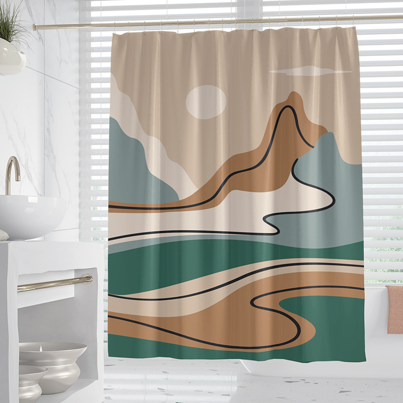 YL-37915 Waterproof and Mildew-proof Universal Bathroom Curtain, Modern Minimalist Toilet Partition Curtain, Thickened Covering Curtain