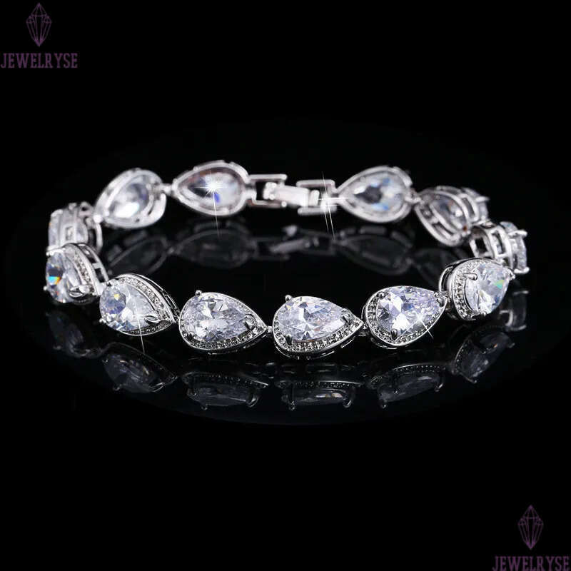 Charm Drop Diamond Tennis Designer Bracelet Woman Pink AAA Cubic Zirconia Copper Crystal Silver Bracelets Womens Engagement Wedding for Bridal Luxury 