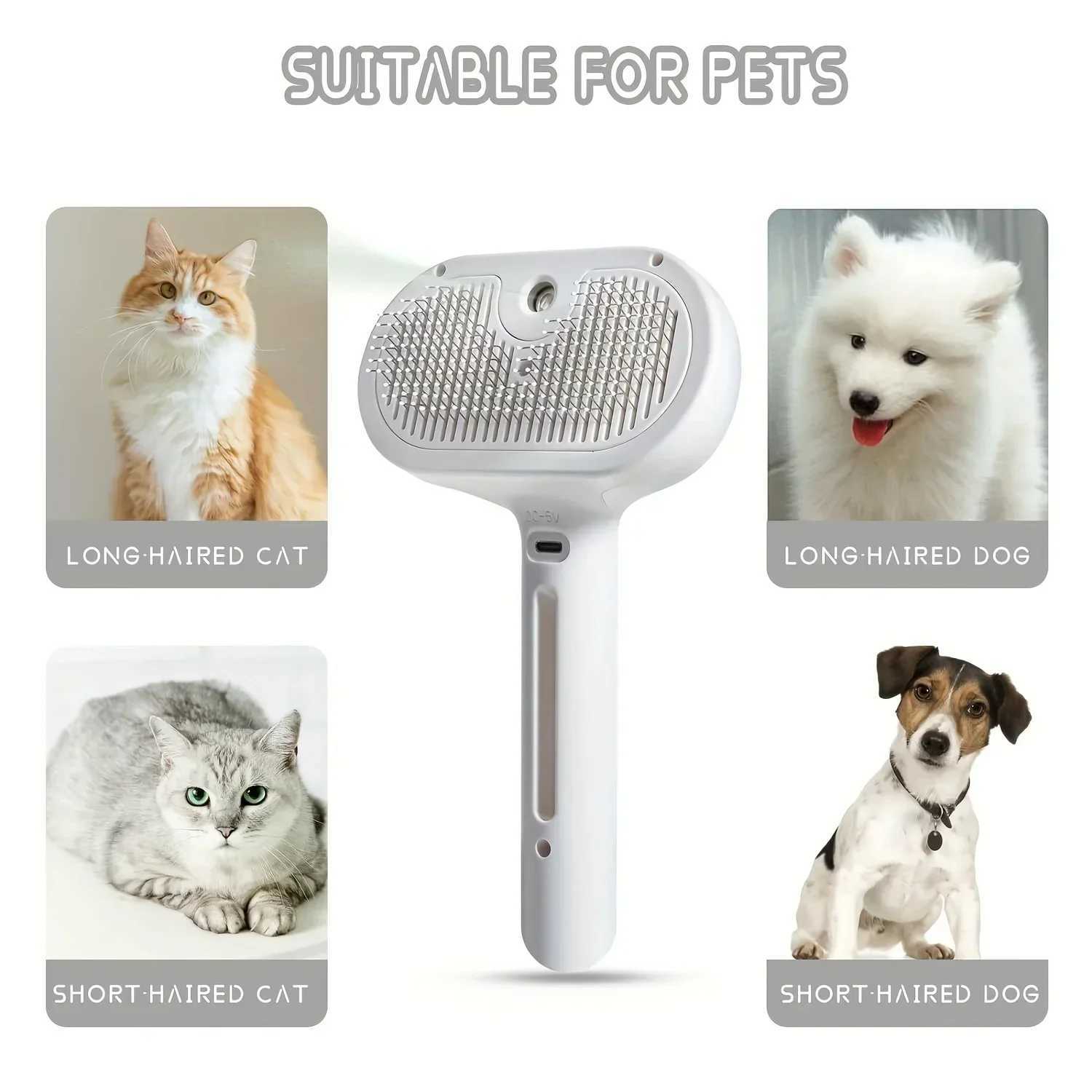 Pet Spray Hair Comb Cleaning Brush Cats Grooming Dog Accessories Tools Dematting Water Mist Humidifier Comb M251208 - view 4