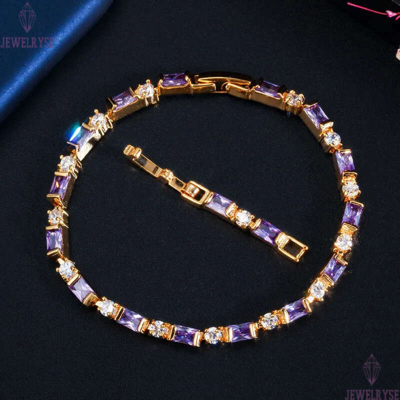 womens tennis bracelet designer AAA cubic zirconia white ruby green 18K gold plated silver jewelry bracelets for woman girls party valentines day gift