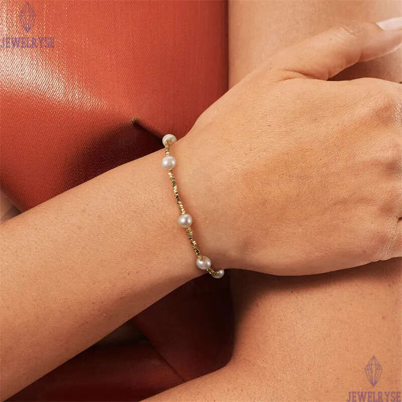 luxury 5mm natural pearl bracelet designer woman charm 14k gold bracelets s925 sterling silver chains womens jewelry 16.5cm birthday friend valentines