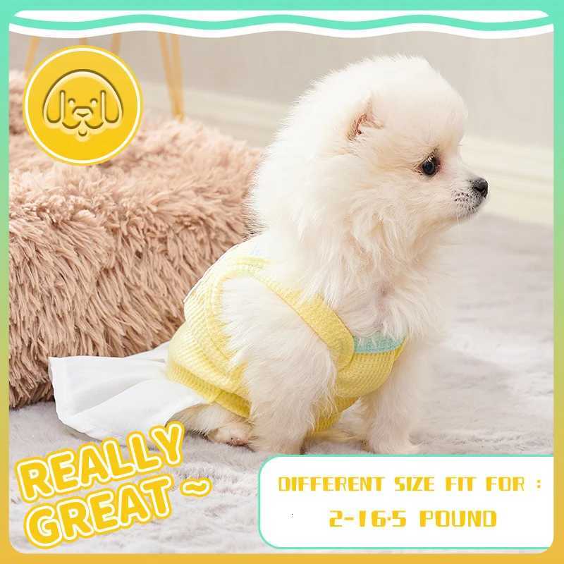 Pet Clothing Spring Summer Thin Dog Dress Cat Dress Pet Clothing Chihuahua Yellow Princess Dress Clothing Cute Puppy Clothing M251208