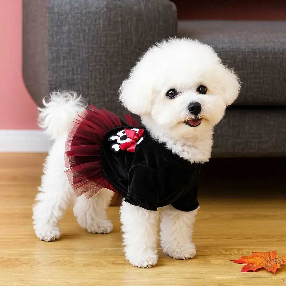 Puppy Costumes Two Legged Pet Pirate Skirt Breathable Soft Dog Cosplay Dress Comfortable Dog Lace Skirt Halloween M251208