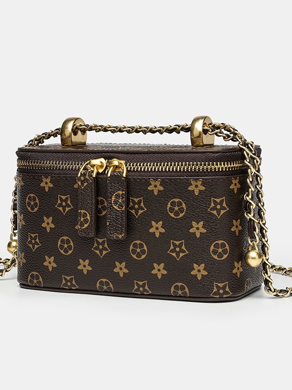 New Design Bag Box Bag Women Chain Bag 2025 New Style Fashion Crossbody Printed Leather Small Square Bag Armpit Bag free shipping