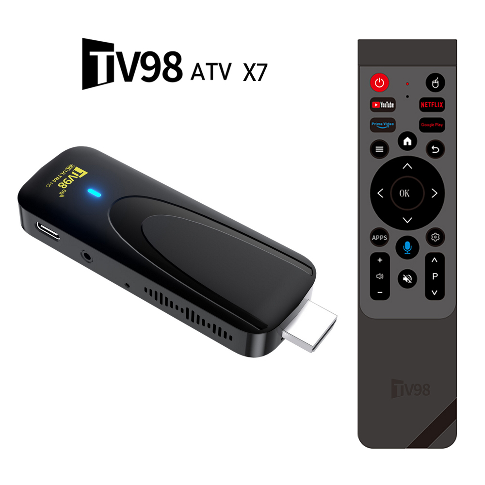 TV98 ATV X7 TV Stick 2GB 16GB Android 14.0 Allwinner RK3518 Quad Core Wifi 4G 5G BT5.0 Voice Remote Smart Assistant HD 4K 8K