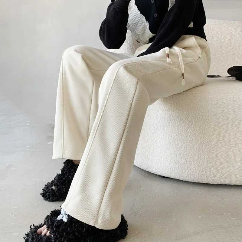 New Autumn Winter Wide-leg Pants for Women High-waisted Loose Slim Casual Narrow-leg Straight TrousersT251208