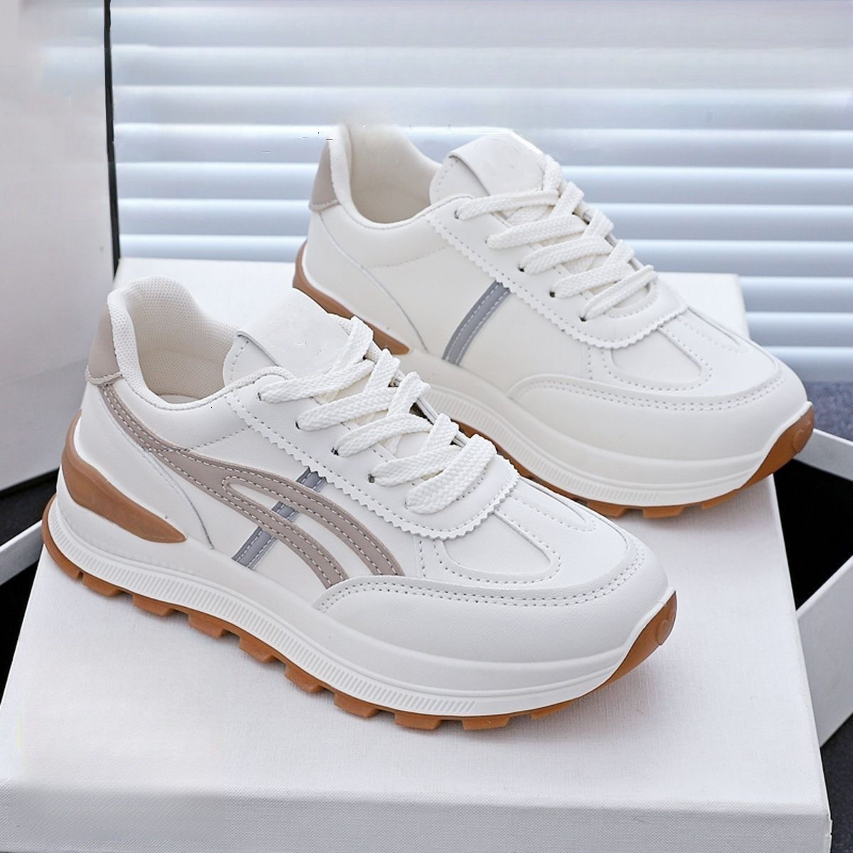 Sneakers Rubber Red Gray Large Summer Comfort Waterproof Daily Wear Up Gentleman's Shoes Men's Footwear